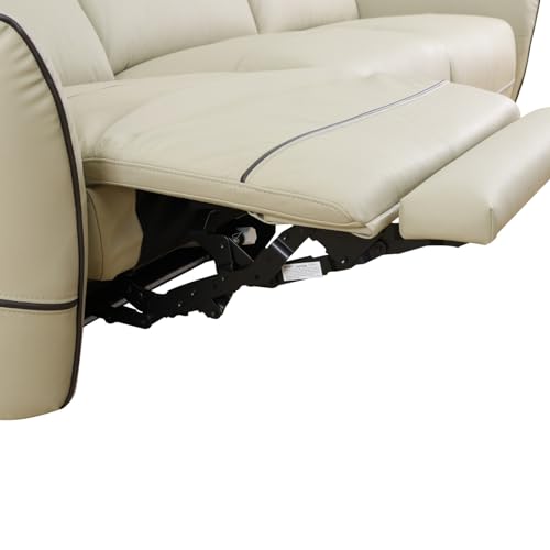 Beige Top Grain Leather 3-Piece Recliner Sofa Set J116