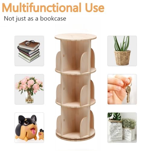 2 Tier 360° Rotating Shelves Bookshelf E190