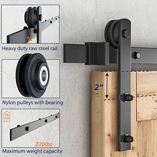 6.6FT Barn Door Hardware Kit X6395