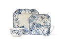 16-piece Porcelain Dinnerware Set, Blue Toile P7243