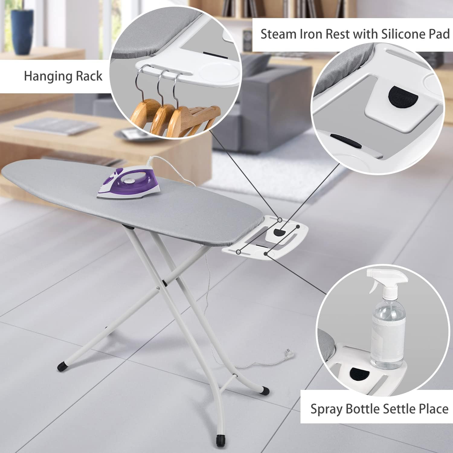 17"x49" Heavy Duty Ironing Board with Cover O349