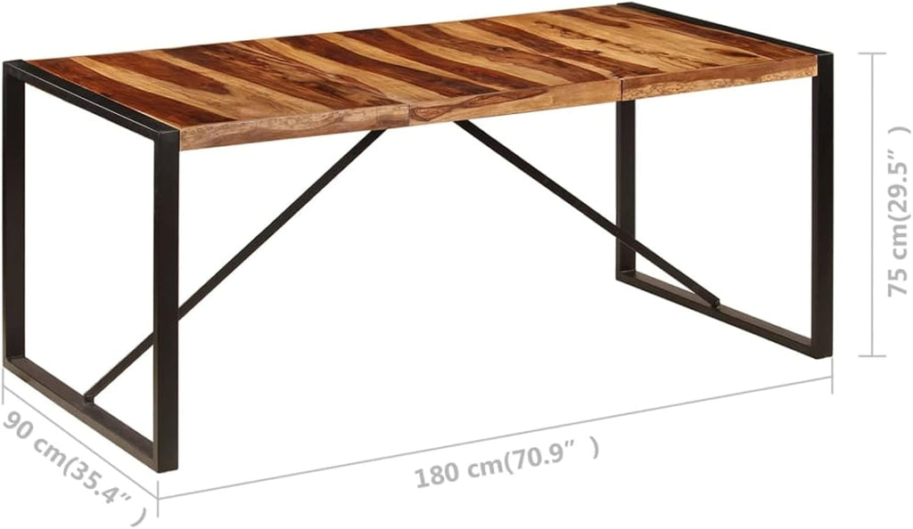 Solid Sheesham Wood Dining Table 70.9"x35.4"x29.5" H616