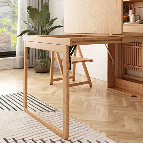 Wall Mounted Wooden Extendable Dining Table with Storage Shelf R624592