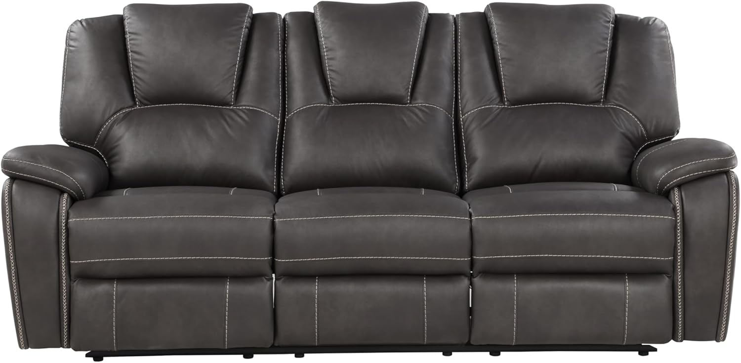 Charcoal Reclining Loveseat and 3-Seat Sofa Set A8024