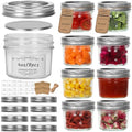 12 Pack 16oz Wide Mouth Glass Mason Jars with Airtight Lids R46060