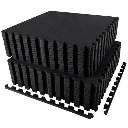 0.56in Thick 24 Sq Ft Interlocking Rubber Top EVA Foam Exercise Mats K432746