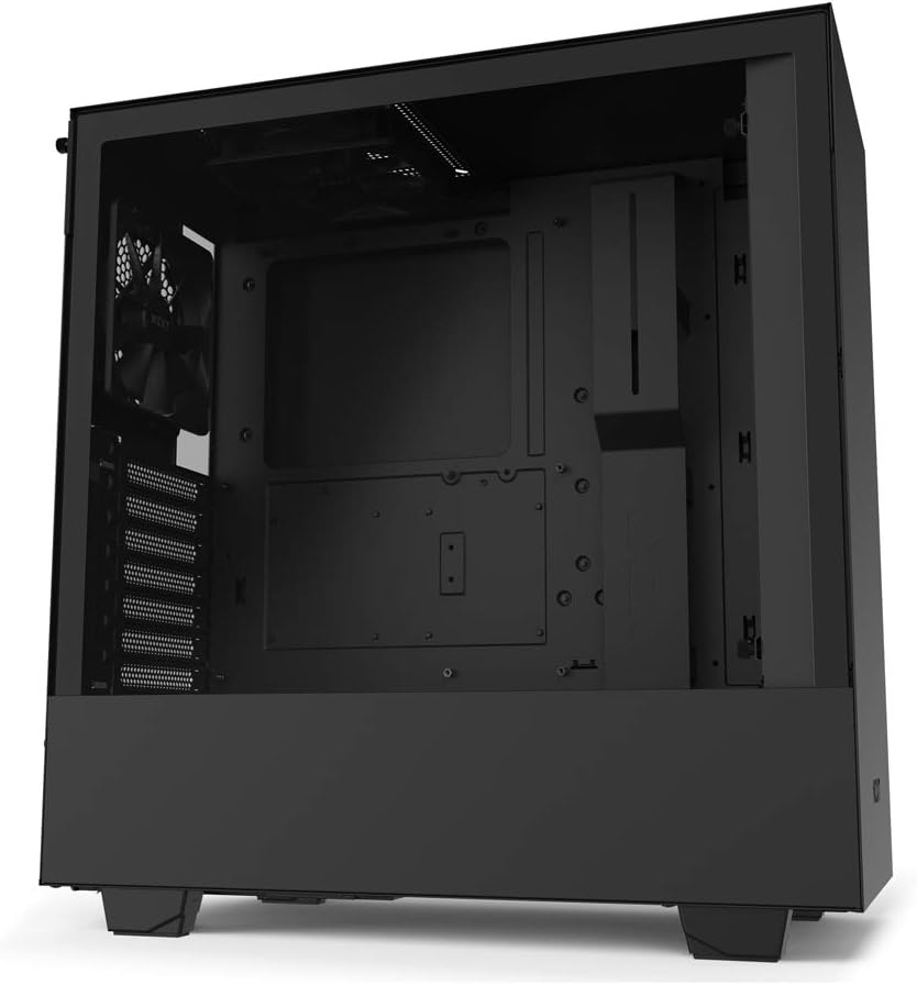 Black Mid-Tower ATX PC Case with Dual-Tempered Glass Panel V684558