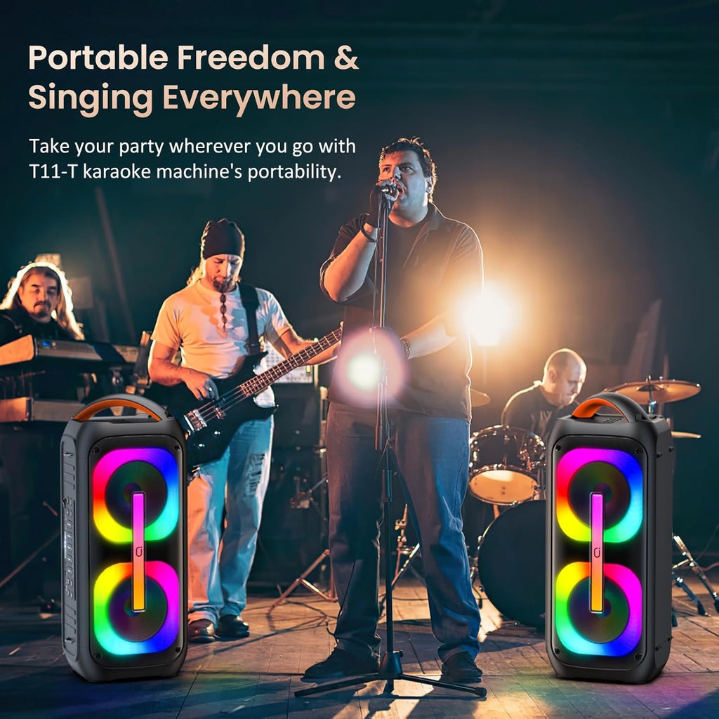 Karaoke Machine with 2 Microphones, Bluetooth Speaker with Dual 6.5" Subwoofer G885