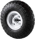 Pneumatic Replacement Wheel for Wheelbarrow 10 Inches Black White Rim O413897