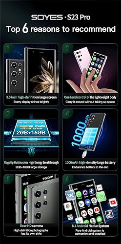 Mini Smartphone Android 3.0 inches Touch Screen 2gb ram 16gb ram Black J1534