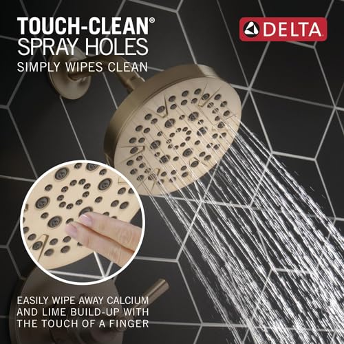 3-Setting Gold Shower System Including Shower Head, Handheld Shower, Shower Handle, Shower Diverter and Shower Valve Kit, Champagne Bronze O37532
