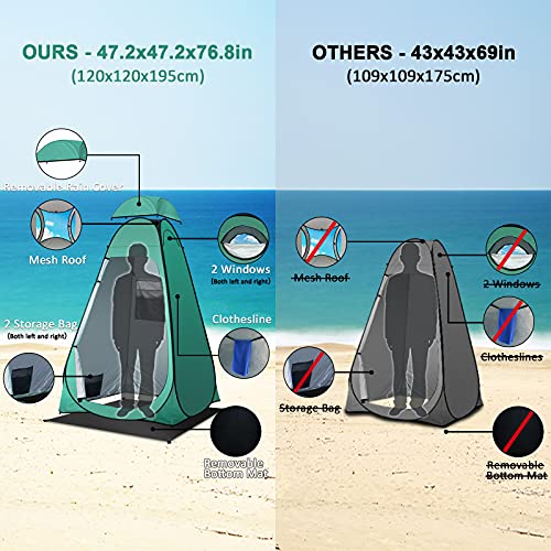 Pop-Up Privacy Tent Camping Portable Toilet Tent Outdoor Bathroom Changing Dressing Room Instant Privacy Shelters Extra-Tall UPF 50+ I740925