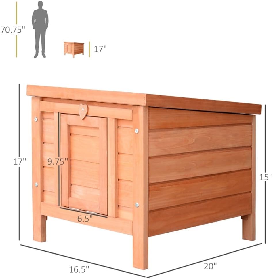 Large Natural Wood Dog House L109