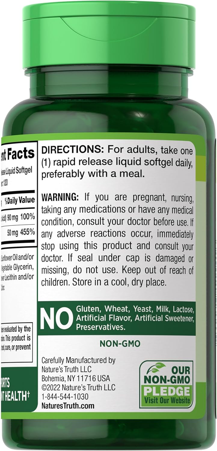 Zinc with Vitamin C 50mg 120 Softgels Supplement X6430