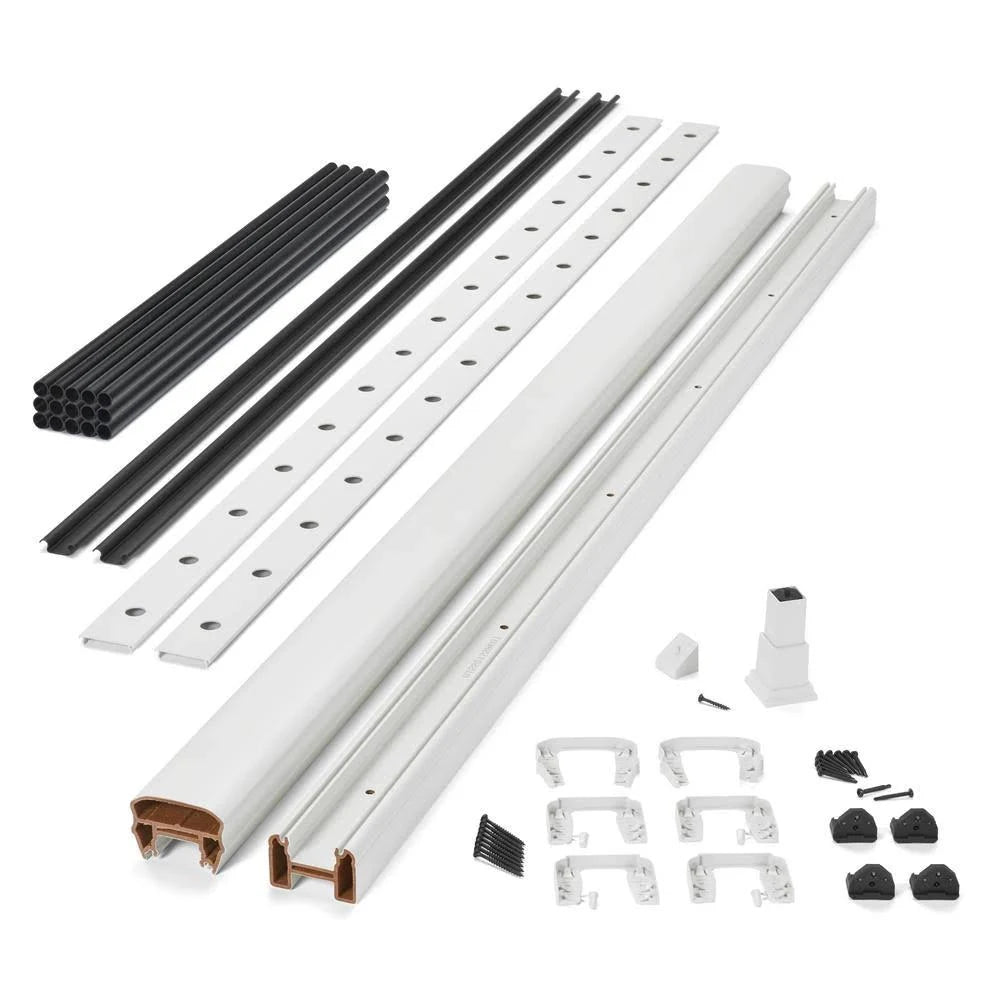 White Composite Rail and Black Round Baluster Kit Z231503