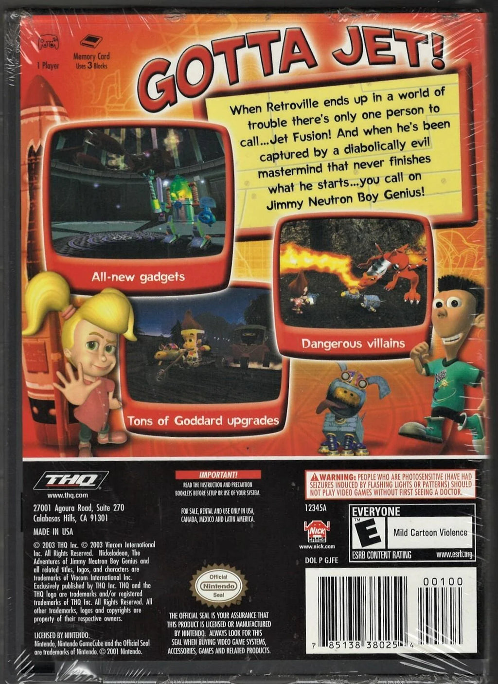 Jimmy Neutron Jet Fusion GameCube L125810