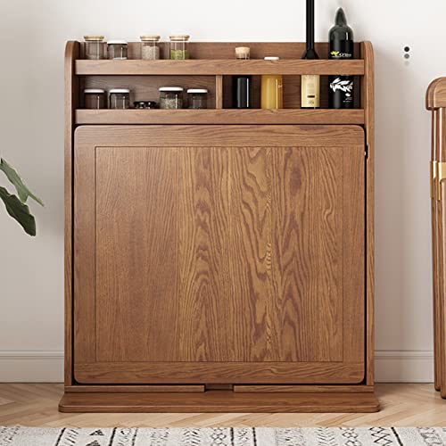 Wall Mounted Wooden Extendable Dining Table with Storage Shelf R624592