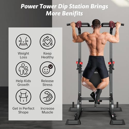 Power Tower Dip Station Pull Up Bar with Supine Board D519