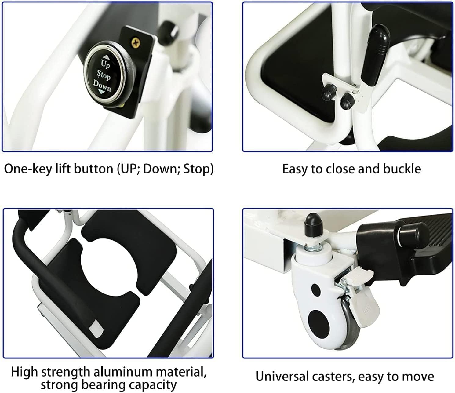 Electric Patient Lift Transfer Chair with 180° Split Seat and Bedpan H856456