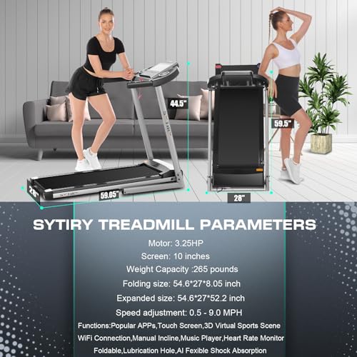 Smart Folding Treadmill Machine with TV Screen and WiFi T417
