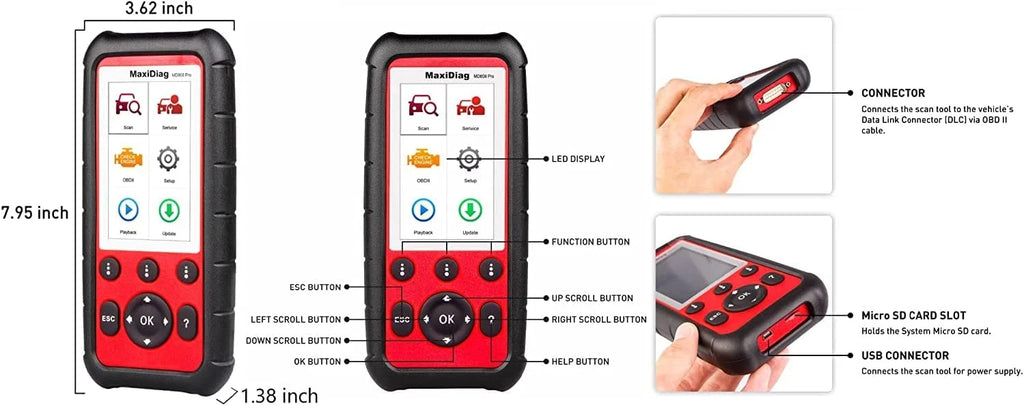 OBD2 Scanner with EPB Oil Reset Battery Registration C17232