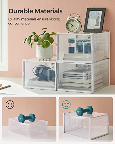 Pack of 12 Clear Plastic Stackable Shoe Storage Boxes M918630