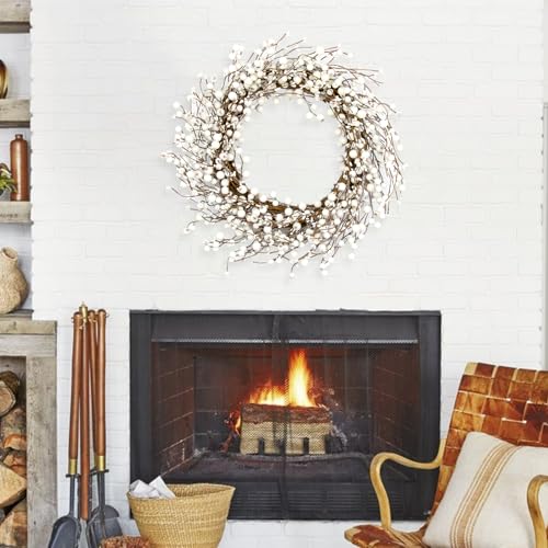 20 Inch Artificial Winter Wreath White Berry Wreath M231354