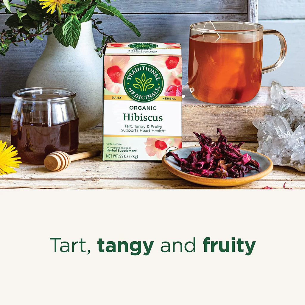 Organic Hibiscus Herbal Tea 16 Tea Bags Pack of 3 O93494