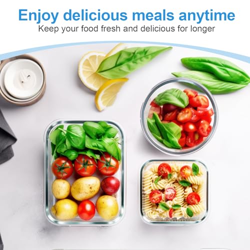 30 Pieces Glass Meal Prep Containers with Lids D461
