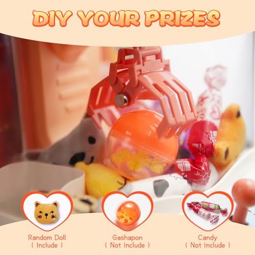 Mini Claw Machine with Music & Lights, 10 Dolls and Game Coins J603469
