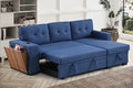 4-in-1 Convertible L Shaped Couch with Pull Out Bed and Storage Sectional Sleeper Sofa B950
