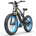 Blue 26 Inch Fat Tire Electric Bike 1000W 48V 7 Speed Mountain Bike M857695