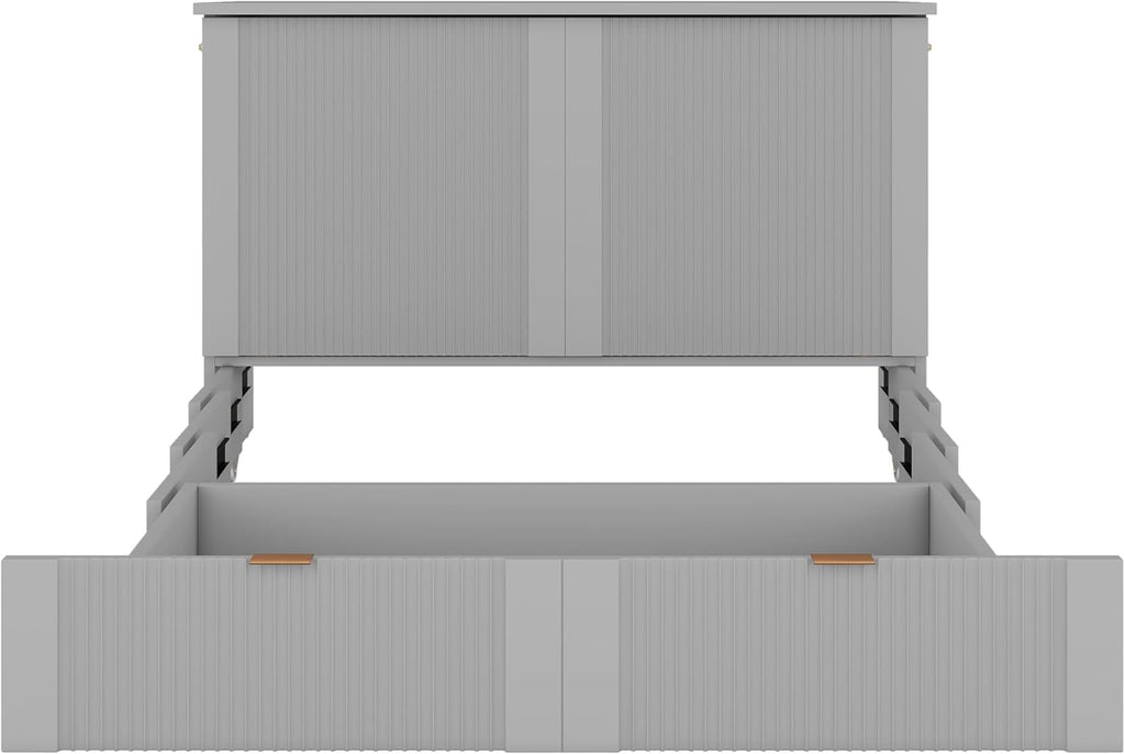 Gray Full Size Murphy Bed with Storage Drawers K368629