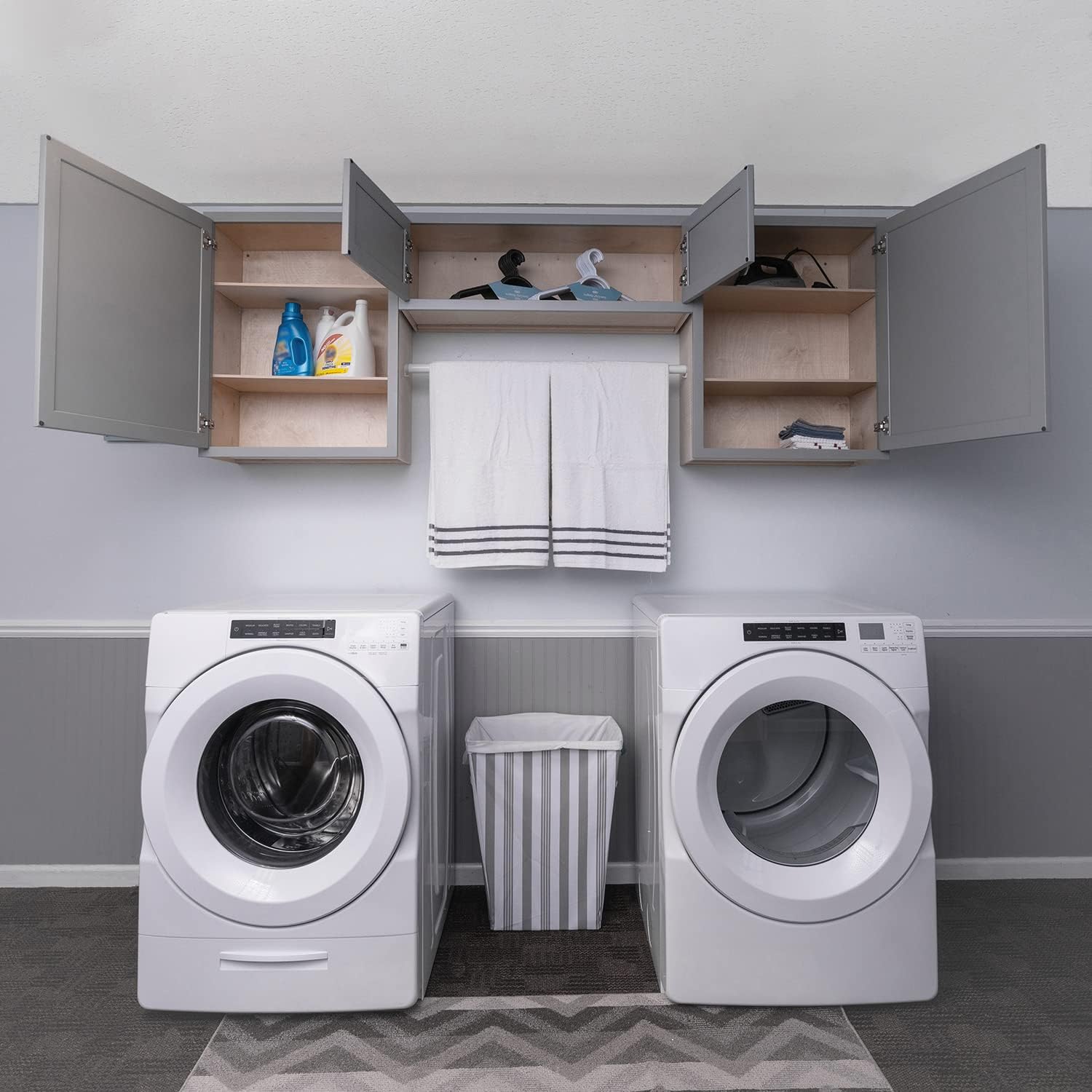 Magnetic Grey 72" Wide Storage Cabinet Kit E461