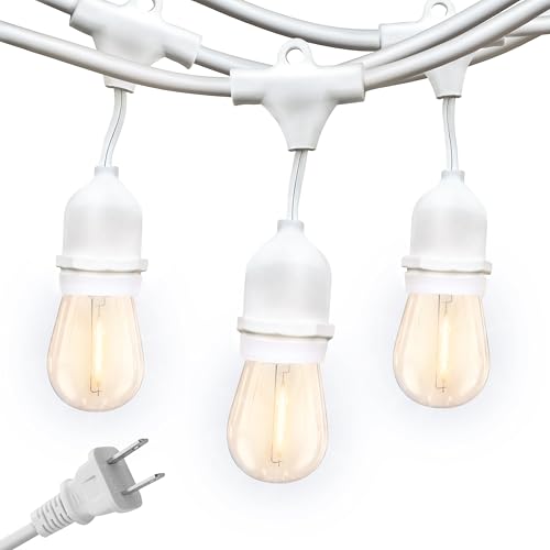 Waterproof LED Outdoor String Lights, 24 Ft, Dimmable 2w Vintage Edison Bulbs, Black X1347