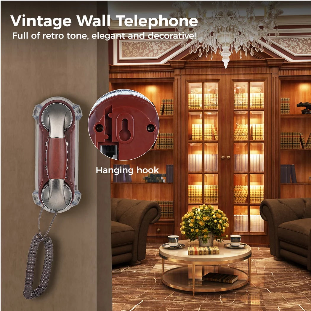 Vintage Wall-Mounted Telephone with Blue Indicator B39248