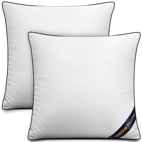 Pack of 2 White 18 x 18 Inches Throw Pillow Inserts I19879