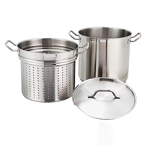 Stainless 16 Quart Steamer/Pasta Cooker with Cover Q3504