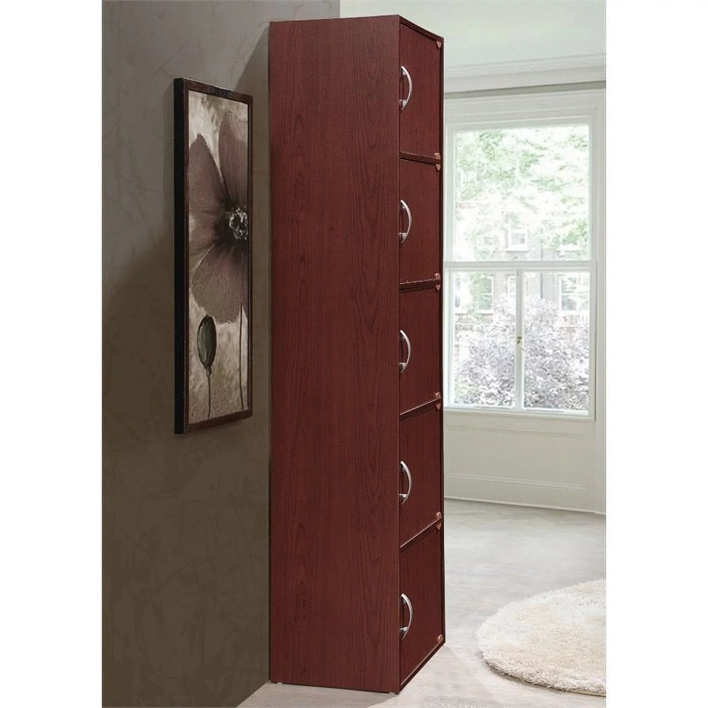 5 Door 5 Shelf Wood Bookcase C655