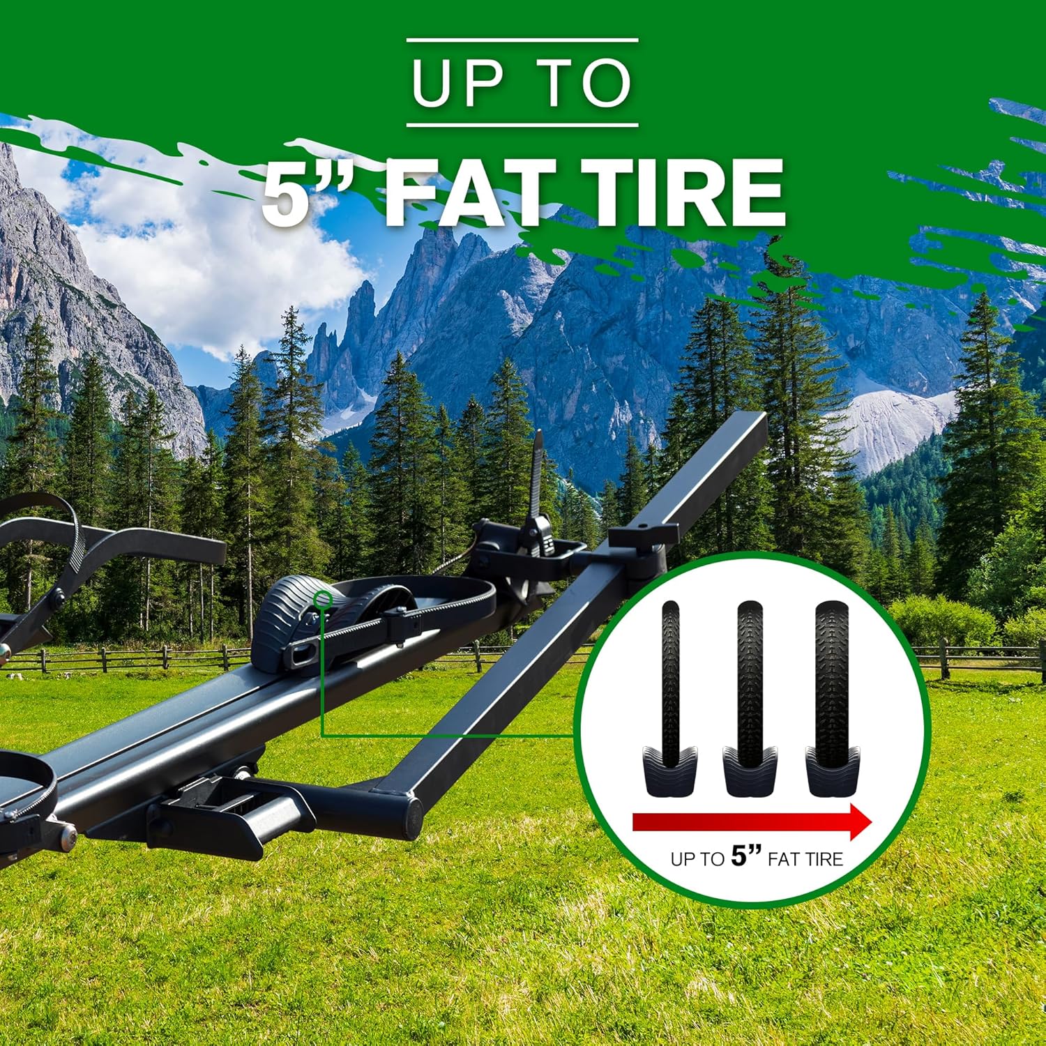 E-Bike Rack Hitch Mount Platform Style, fits E-Bike with Up to 5-inch Fat Tire, 200 lbs Capacity P3078