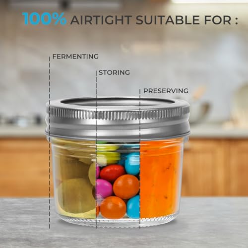 12 Pack 16oz Wide Mouth Glass Mason Jars with Airtight Lids R46060
