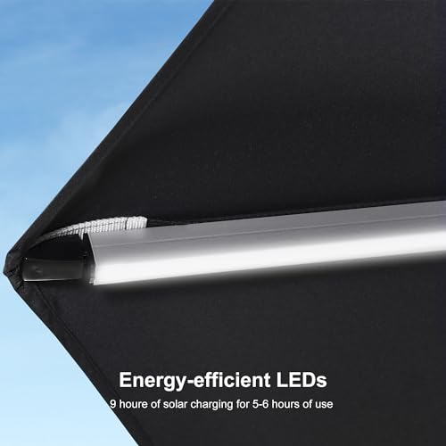 Navy Blue 10ft Cantilever Umbrella with LED lights B935268