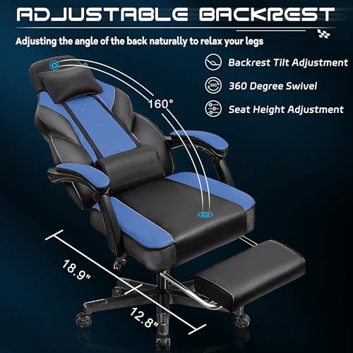 Red Ergonomic Gaming Chair with Footrest Z691