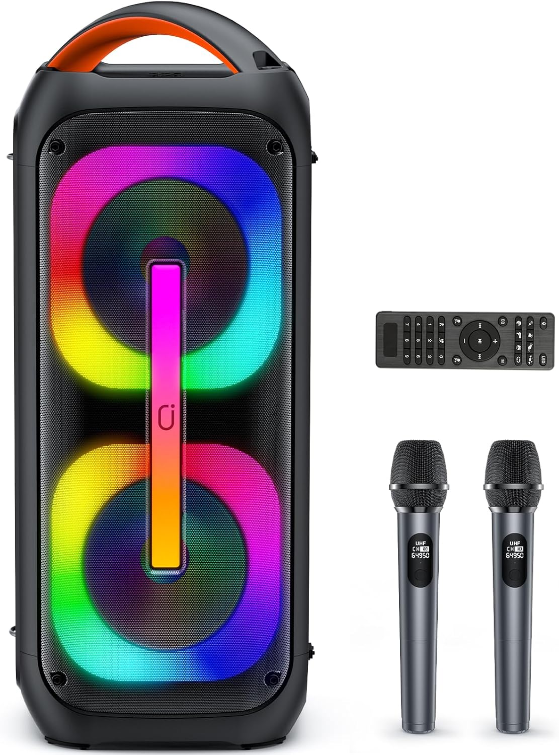 Karaoke Machine with 2 Microphones, Bluetooth Speaker with Dual 6.5" Subwoofer G885