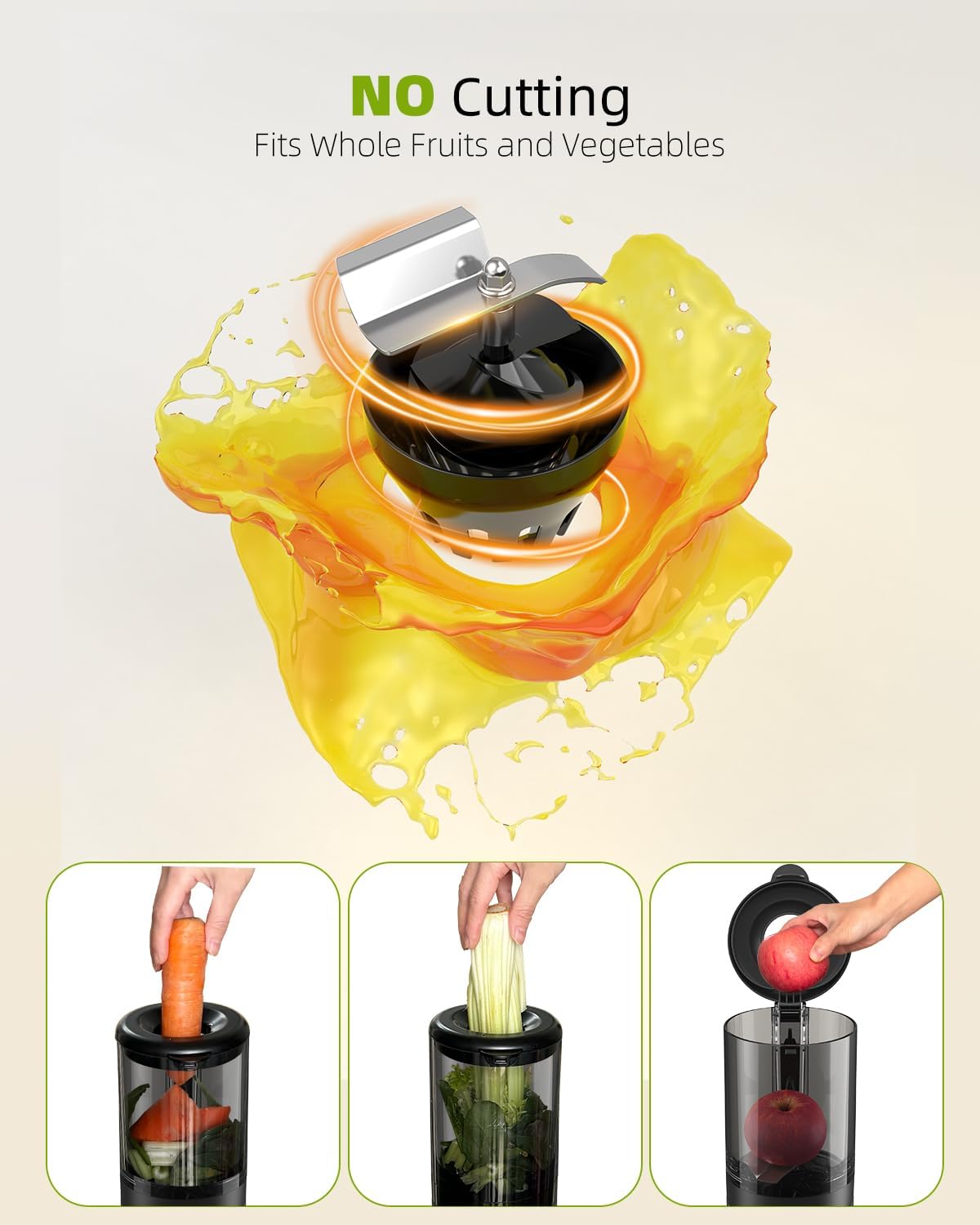 Cold Press Masticating Juicer with Large Feed Chute H10086
