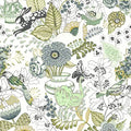 Green Floral Peel and Stick Wallpaper 17.7inch × 118.1inch C31567