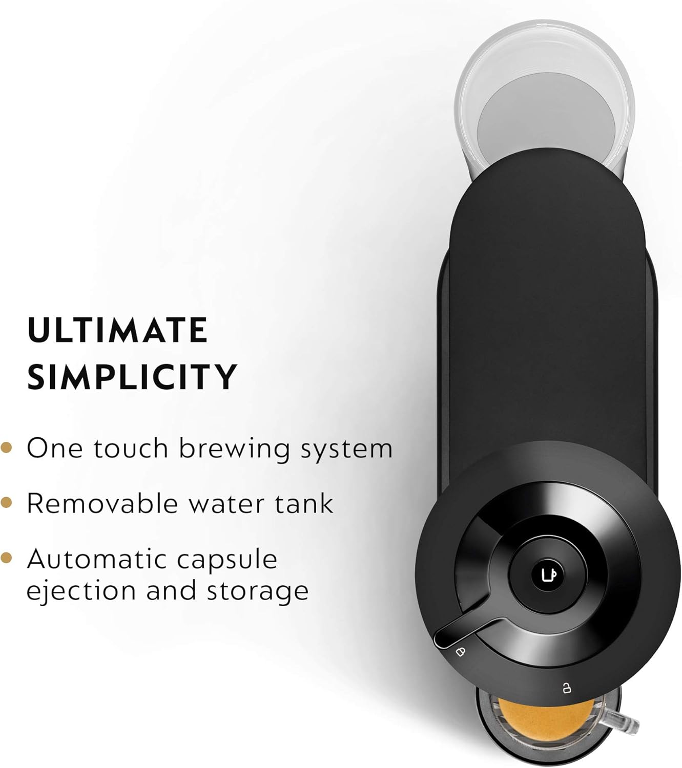 Matte Black Coffee and Espresso Machine with Milk Frother, 18 ounces L422767