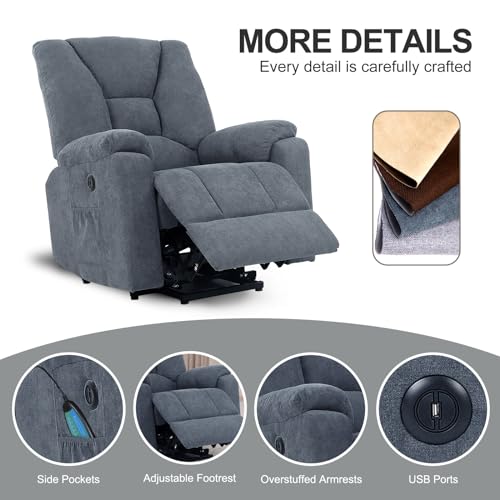 Dark Brown Fabric Electric Lift Recliner Chair N78972
