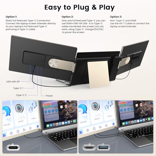 15.6" Portable Triple Monitor with IPS FHD 1080P Display C7486