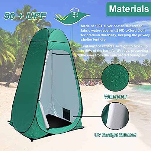 Pop-Up Privacy Tent Camping Portable Toilet Tent Outdoor Bathroom Changing Dressing Room Instant Privacy Shelters Extra-Tall UPF 50+ I740925